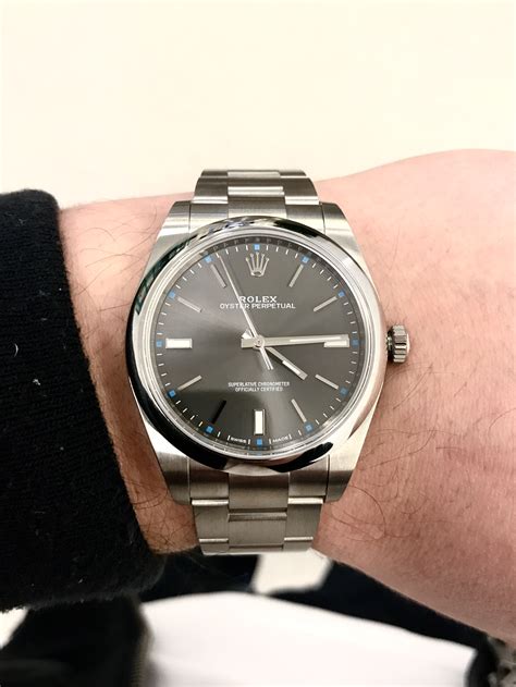 rolex oyster perpetual 39 rhodium.